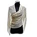 KaKaxi Sheer Glitter Sparkle Piano Shawl Wrap with Fringe Prom Weddings Evening Scarfs,1920s Gatsby Vintage Style,Champagne