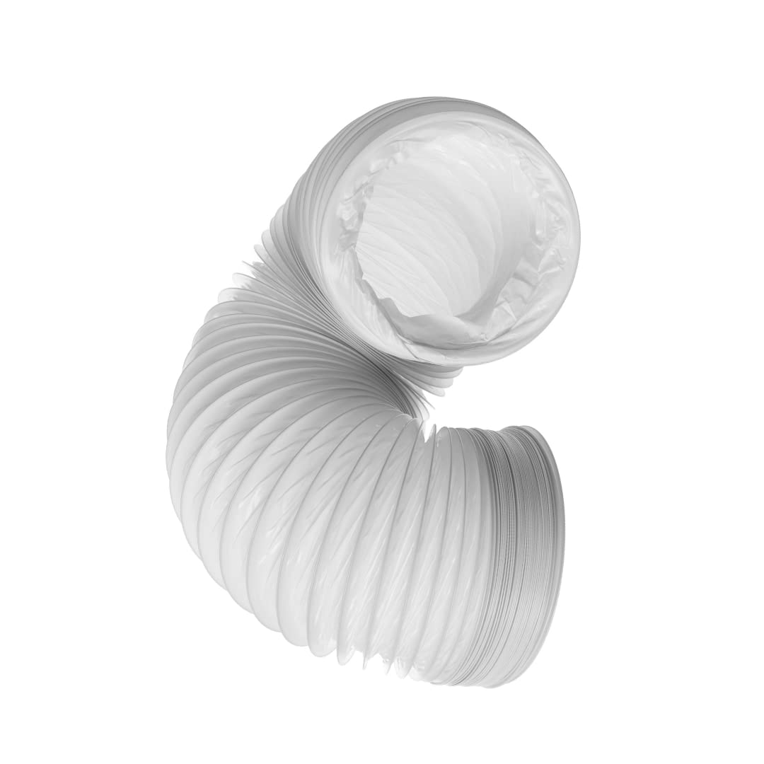160mm (6 inch) x 3 metre - PVC Flexi Hose - White Universal Tumble Dryer - Cooker Hood - Extractor Fan - Air Conditioner Hose