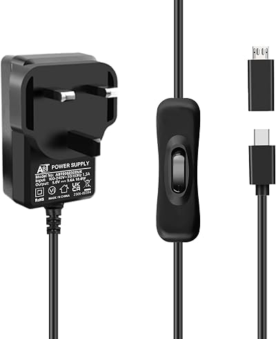 GeeekPi USB-C Power Supply UK Plug for Raspberry Pi 4 5V 3.6A With On/Off Switch