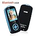 Niusute Mp3 Player with Bluetooth 16GB Music Player Support up to 64GB-Blue