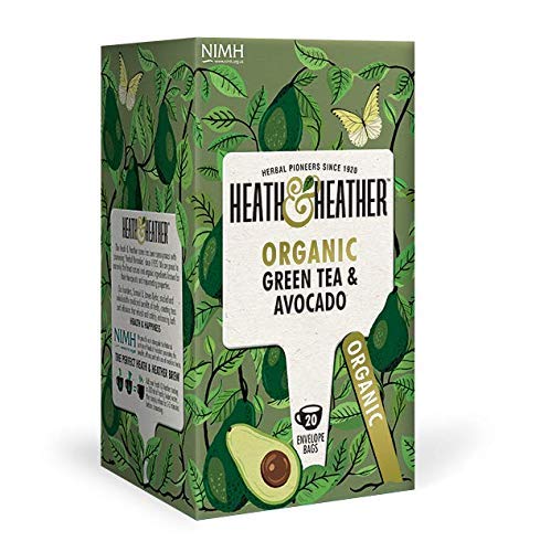 Heath & Heather Té Verde Biologico con Avocado - 1 x 20 Bustine di Té (40 Grammi)