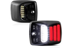 VIPMOTOZ Red OLED Neon Tube Pure White SMD LED License Plate Light Tag Lamp Assembly Replacement For 2005-2015 Toyota Tacoma & 2000-2013 Tundra Pickup Truck