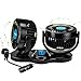 WIOR 12V 5 inches Dual Head Car Air Fan 360° Rotating Free Adjustment Automobile Vehicle Cooling Car Fan Powerful Quiet 2 Speed Rotatable Electric Car Fans with Clip Cigarette Lighter Plug
