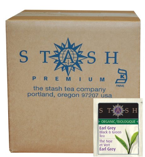 Stash tea organic black and green tea bags in foil, earl grey, 10…