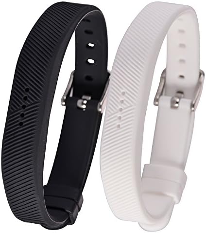 Bands for Fitbit Flex 2,Soft Silicone Band Replacement Accessories Adjustable Strap Belts for Fitbit Flex2 (Black+White)