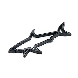 Modengzhe 2 Pcs Hollow Shark Shape Metal Emblem