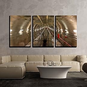 3 Piece Canvas Wall Art - Karakoy Tunnel - Modern Home Art Stretched and Framed Ready to Hang - 16"x24"x3 Panels