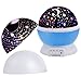 MOKOQI Baby Night Light Lamps for Bedroom Romantic 360 Degree Rotating Star with Sky Moon Cover & Solar System Cover Projector Lights Color Changing LED for Kids Girls Baby Nursery Gift(Blue-2 Lids)