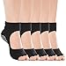 Black Yoga Socks fro Women Non Slip with Grips or Barre Pilates Five Toe Socks 5 pack