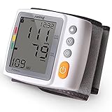 Digital Wrist Blood Pressure Monitor with Heart Rate Detection, Two User Modes, Memory Recall and Large Backlit LCD Display-JUNING…