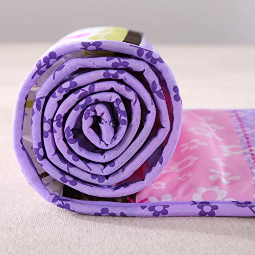 Wowelife Baby Crib Bumpers Purple Breathable Nursery Bumper Pads 4 Piece Flowers and Hearts for Baby Boys and Girls(Purple Elephant)