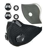 Activated Carbon Dustproof Mask Face Mask Filtration Exhaust Gas Anti Pollen Allergy PM2.5 Dust Mask Filter for Running Cycling Safety Masks for Men and Women