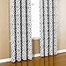 Blackout Curtains 96 Length for Living Room, Ikat Fret Pattern Gray Blackout Window Curtains, Thermal Insulated Grommet Top Window Treatment Draperies (2 Panel, 96