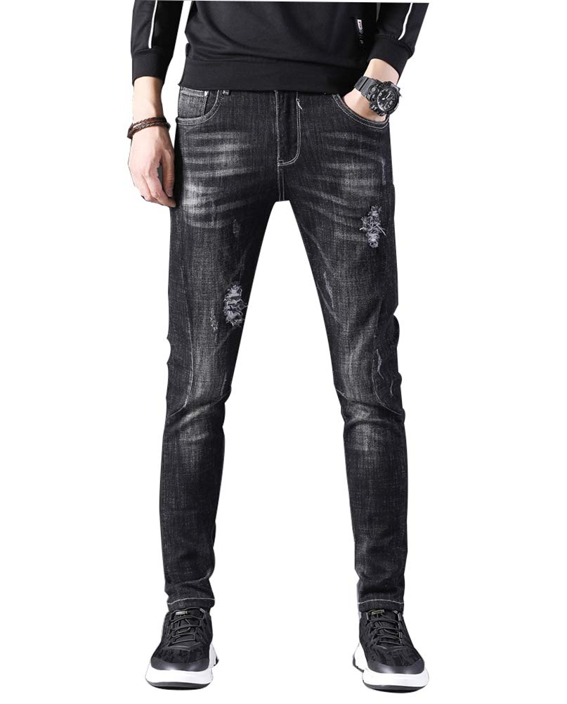 black ripped jeans slim fit