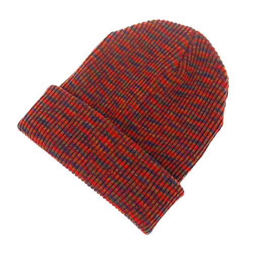 image for SUKEQ Stylish Unisex Winter Autumn Knit Crochet Wool Variegated Beanie