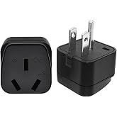 (2 Pack) US AU Plug Adapter,Australian Plug Adapter from USA, USA Standard 3 Prong Nema 5-15P Plug to AU Female Socket Power Converter Trave Adapter Electrical Adapter (US to AU Adapter)