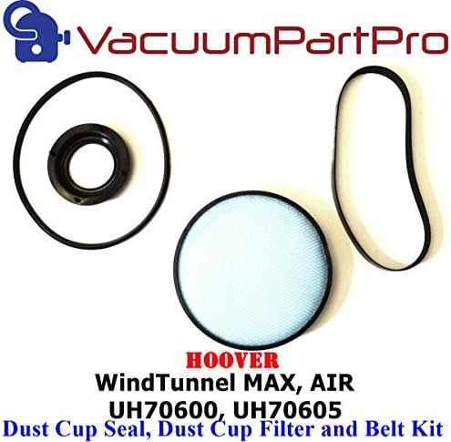 Hoover UH70600 and UH70605 WindTunnel Air, WindTunnel Max Bagless Upright Dust Cup Seal, Dust Cup Filter and Belt Kit