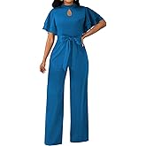 Yiershu Elegant Jumpsuits for Women Dressy Formal Long Straight Pants Wedding Guest Business Jumpsuit