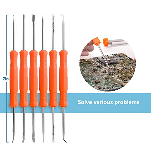 GEYOTAR Electric Soldering Iron Kit 110V 60W Adjustable Temperature Welding Tool Hobby Knife tweezers Desoldering Pump iron stand 5pcs Tips with Tool Carry bag