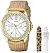 GUESS Women's U13597L1 Feminine Classic Gold-Tone Watch with Interchangeable Leather Straps