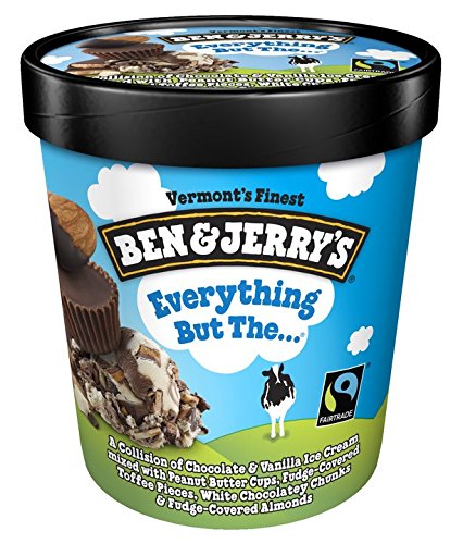 Ben & Jerry's - Vermont's Finest Ice Cream, Non-GMO - Fairtrade - Cage-Free Eggs - Caring Dairy - Responsibly Sourced Packaging, Everything But The, Pint (4 Count)
