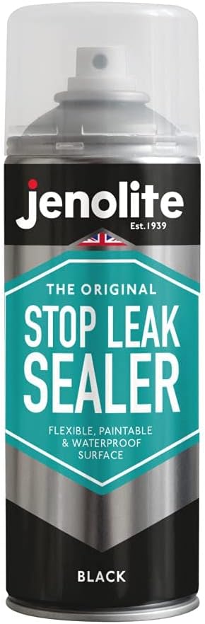 Jenolite Stop Leak Sealer Spray Black 400ml Gutters Roofs Waterproof Sealant