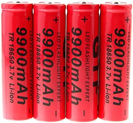 Hossen GTF 4pcs 3.7V 18650 9900mAh Li-ion Rechargeable Battery For LED Flashlight Torch