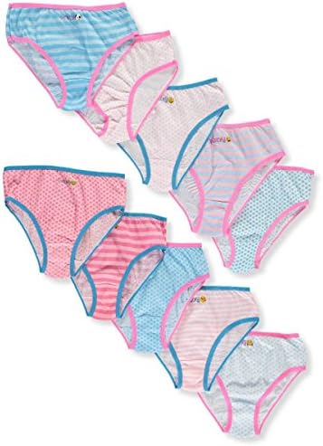 Simply Adorable Big Girls' "Daily Emoji" 10-Pack Bikini Underwear - pink/multi
