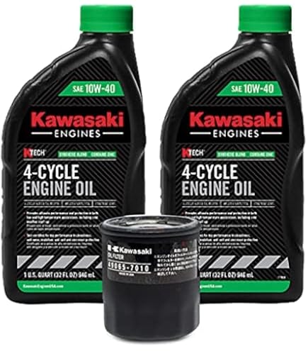 10W-40 Oil Change Kit For Kawasaki - Includes 2 Quarts Oil, Fuel Treatment, Funnel & Absorbent Pads