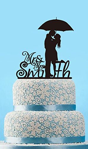 CiCiDi Cake Toppers Mr &amp; Mrs Smith Custom Engagement Wedding Party Cake Decorating