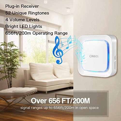 image for Door Alarm for Home/Office, Cinbos Wireless Door Open Chime, Range 656