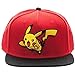 bioWorld Pokemon Pikachu Color Block Snapback Hat , Red & Black , One Size