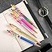 Ubabe Ballpoint Pens, 5 PCS Refillable Floral Ball Pen 0.7mm Black Ink Blue/Rainbow/Purple/Rose Gold Pens for Office Desk Accessories …
