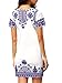 Floerns Women's Floral Print Short Sleeve Casual Top Shirt Dress White-1 L
