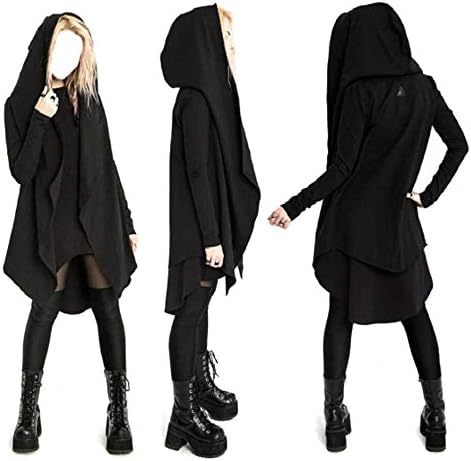 Fashion Black Knitted Hooded Bat-Winged Cardigan Knitwear Coat Top for Autumn
