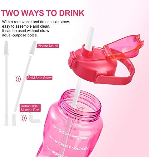 Blue BPA-free water bottle with time markers for tracking water intake.