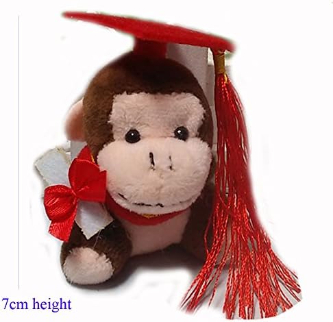 ZhinderLand Wholesale 7cm Graduation Mini Monkeys With Diplomas Stuffed Monkeys, Package of 10 Monkeys (10 pcs)