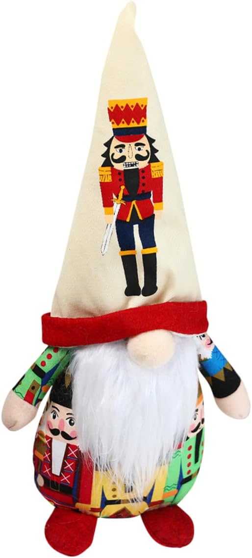 Nutcrackers - IMIKEYA Nutcracker Ornament Fluffy Stuffed Animals Stuffed Desktop Christmas Doll Decoration Christmas Plush Doll Nutcracker Puppet Gnome Doll Walnut Soldier Gnome Nordic