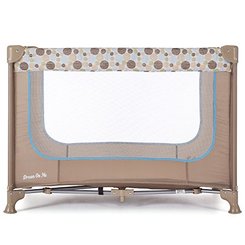 Dream On Me Zodiak Portable Playard in Coffee and Blue, Lightweight, Packable and Easy Setup Baby Playard, Breathable…