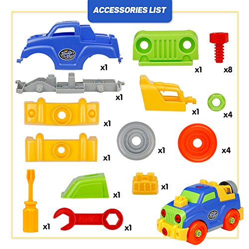 image for Yixin Take Apart Toys Jeep Toy Car Assembling Disassemble Toys Pull Al