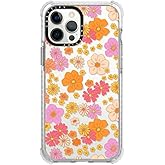 CASETiFY Ultra Impact iPhone 12 Pro Max Case [9.8ft Drop Protection] - Retro Boho Hippie Flowers (60s / 70s Floral Pattern on Clear Background) - Clear