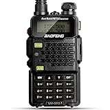 Two Way Radio, Baofeng Walkie Talkie UV-5R5 5W Dual-Band Two-Way Ham Radio Transceiver UHF/VHF 136-174/400-520MHz,65-108MHz FM with Upgraded Earpiece, Built-in VOX Function,Battery,Charger