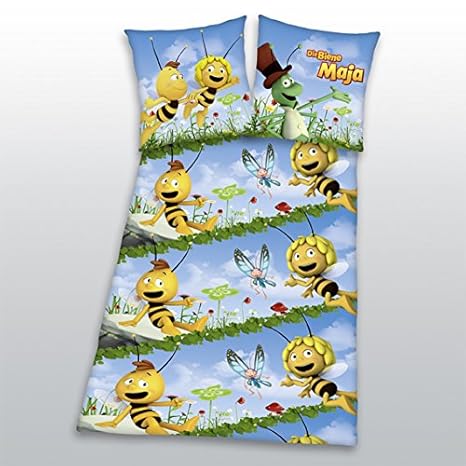 Herding Kinderbettwäsche Bettwäsche Biene Maja 80 x 80 135 x 200 cm Microfaser