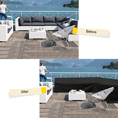 image for GEMITTO Patio Sofa Cover, Outdoor Sectional Furniture Cover, Waterproo