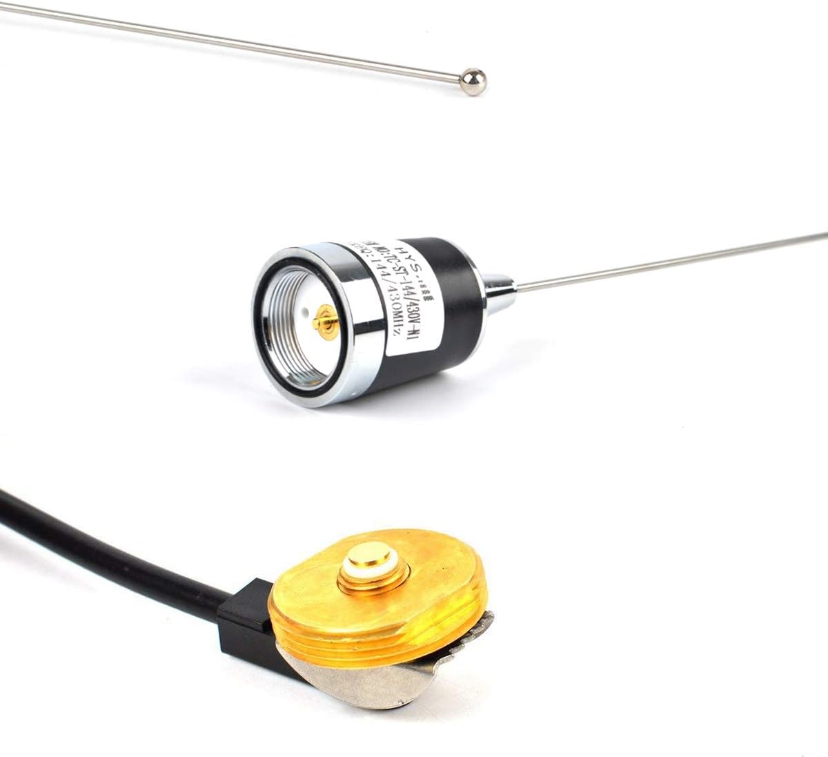 HYS TCJ-N1 Dual Band NMO 144Mhz/430Mhz Mobile FM Tranceiver 2M/70cm Antenna with 13 ft RG58 Coax Cable NMO to UHF PL259 Connector for Yaesu Kenwood HYT Vertex Icom Mobile Radios: GPS & Navigation