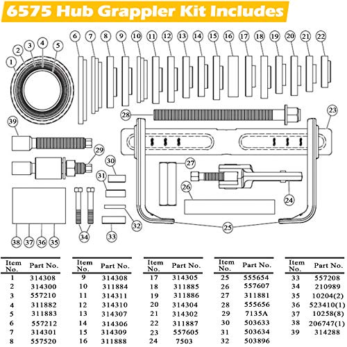 6575 Hub Grappler Kit Perfectly Used on Vehicle Wheel Hub and Bearing