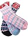 HASLRA Check Soft Warm Microfiber Fuzzy Socks 3 Pairs (Mix1)