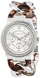 Akribos XXIV Women's AK562GY Quartz Multi-Function Crystal Accented Resin Chain Watch