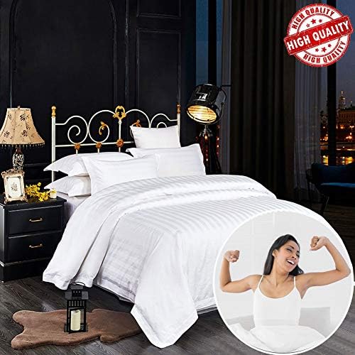 ZHAONI Duvet Cover Set King 260X240 cm, 100% Cotton Hotel Bedding Set, Soft Comforter Cover Sateen Weave String Ties Room Decor (4 Piece)