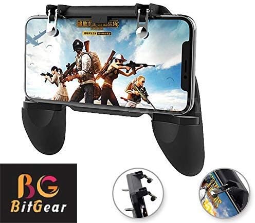 Bitgear 2 in 1 PUBG Mobile Game Controller and Mobile Gamepad Holder Handle Joystick Triggers L1 R1 Shoot Aim Button(Black)